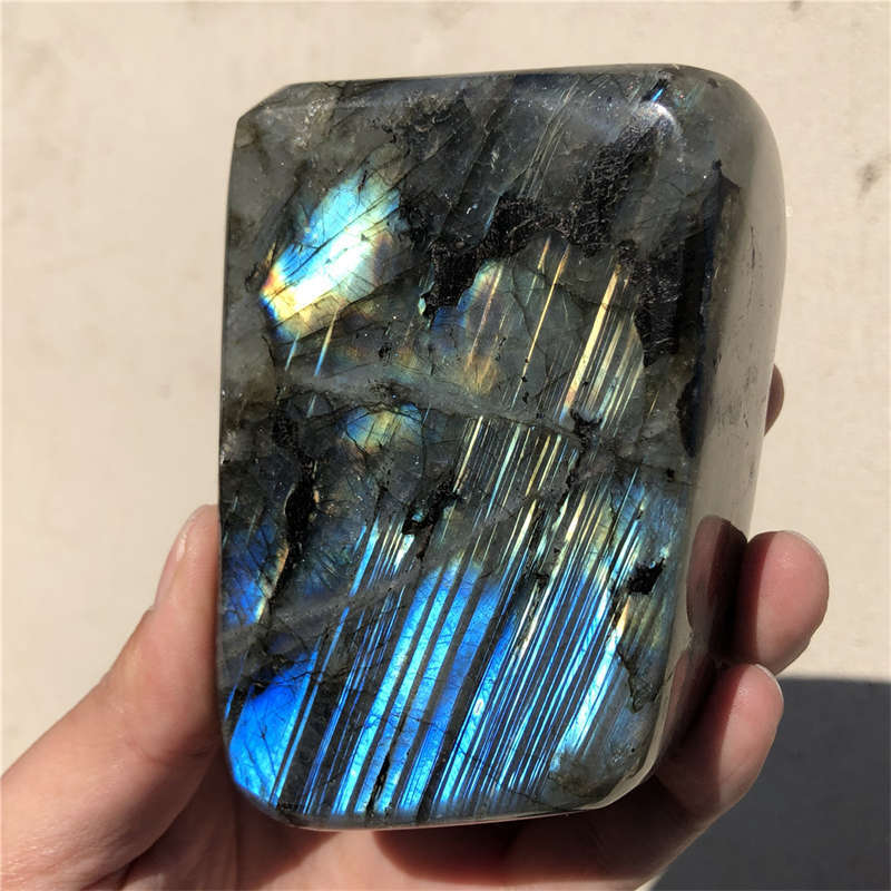 820g Natural Labradorite Quartz Crystal Spectrolite Mineral Reiki healing