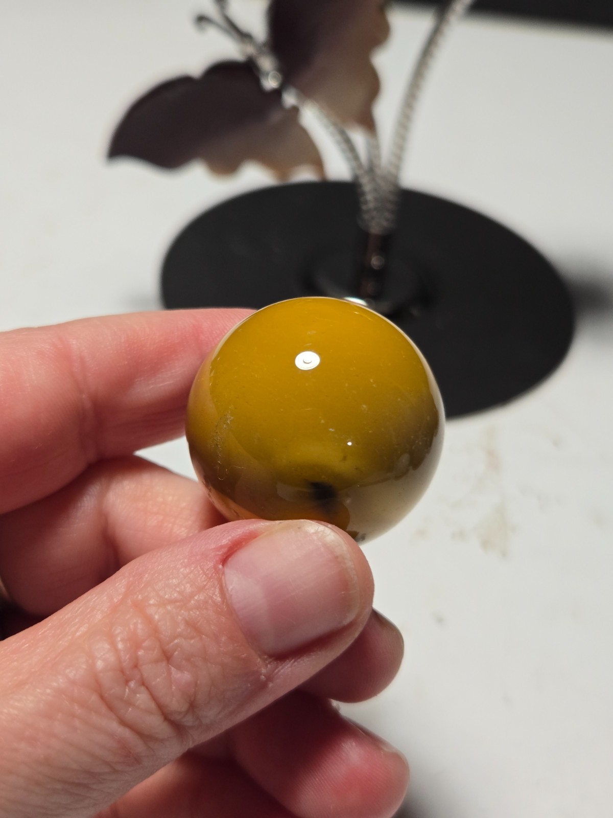 STUNNING BUTTERFLY MOOKAITE SPHERE HOLDER (2 spheres included) – BEAUTIFUL!! P45