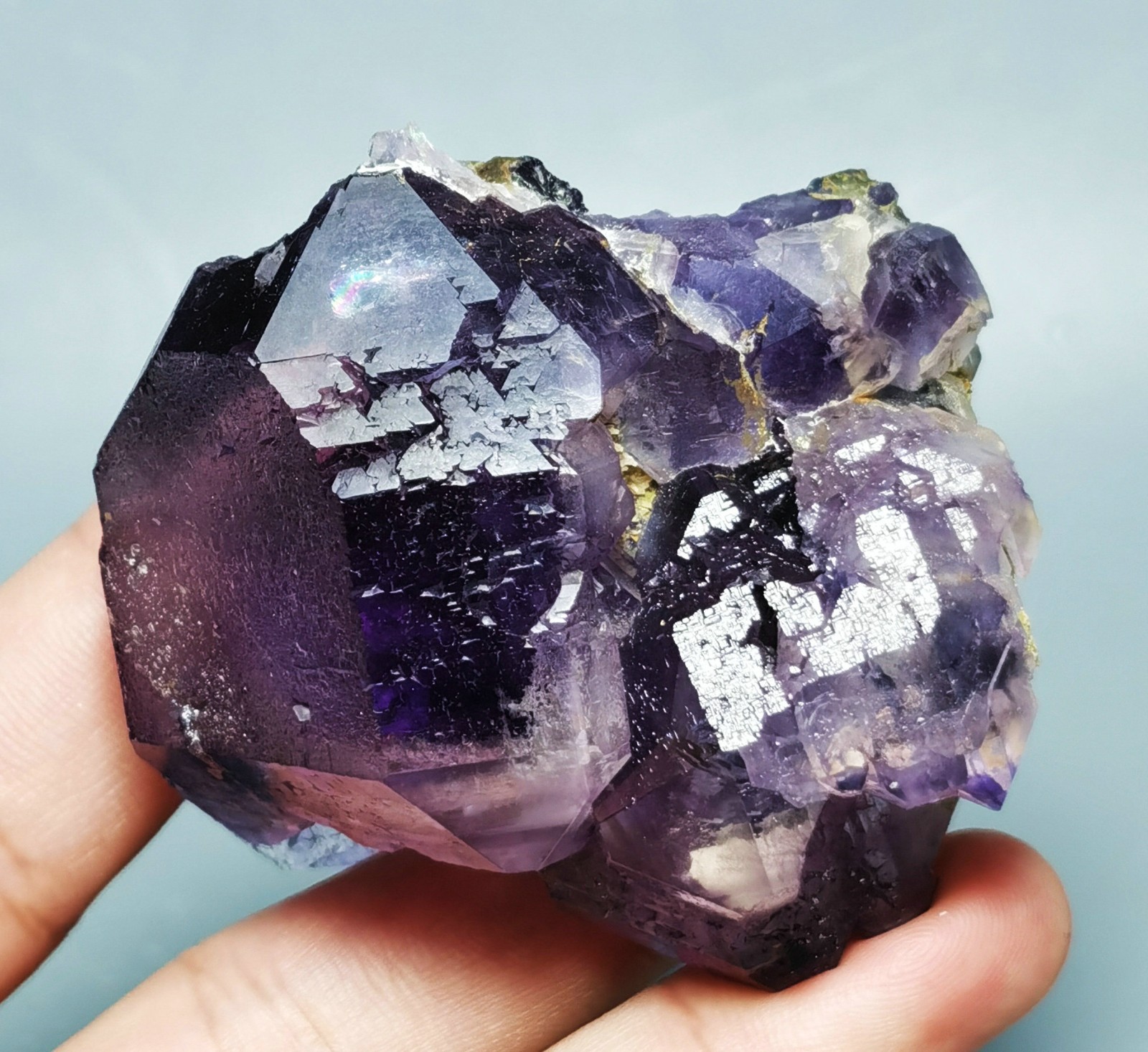 Natural Transparent Purple Window Fluorite Mineral Specimen China