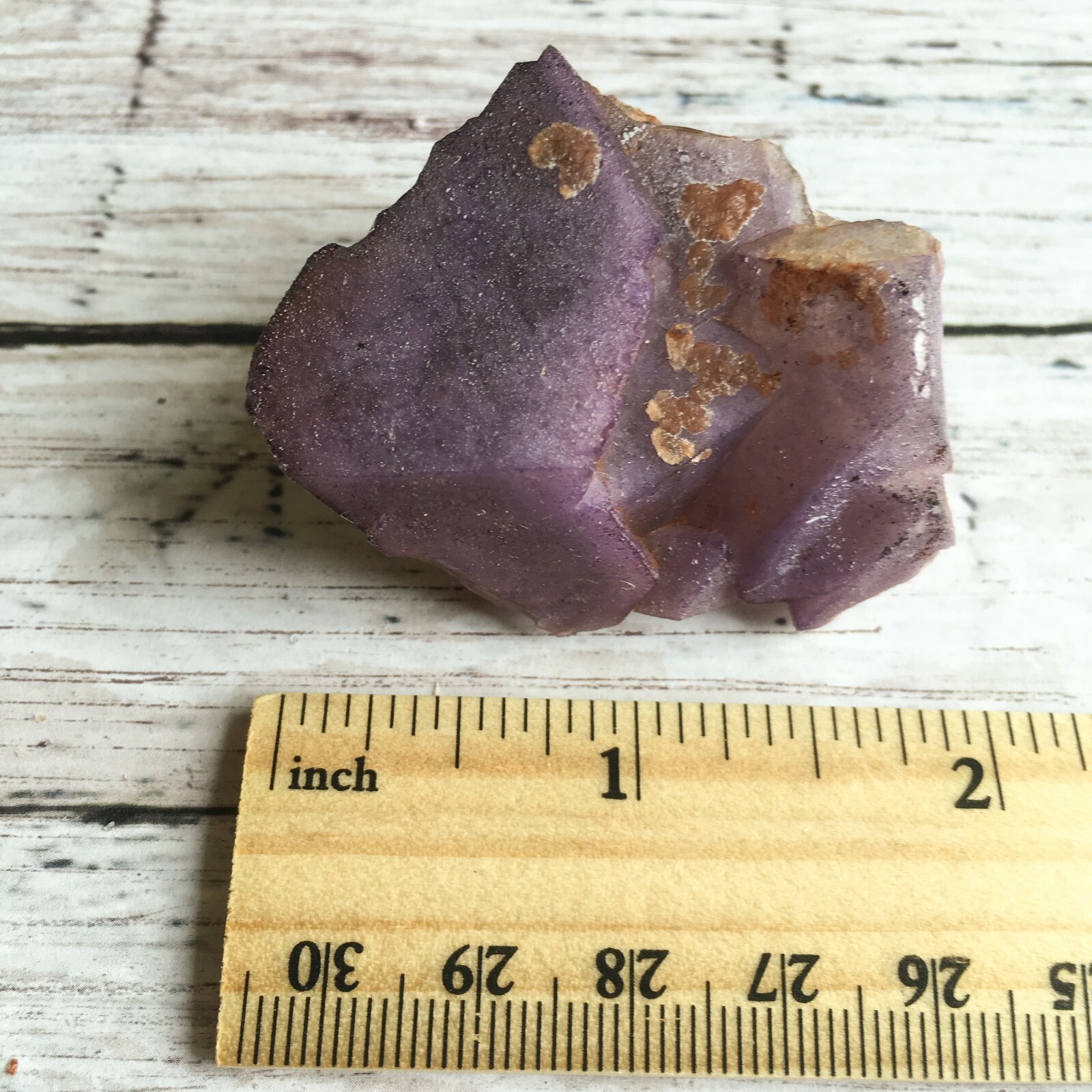 Deep Purple Fluorite Crystal Cluster: 1.95″ Long; 2.0 oz (58 g); Mineral Rough