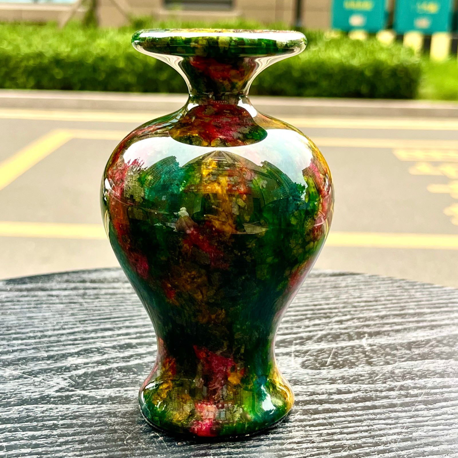 1.94LB Natural “Seven Colors Jade” vase specimen -Taiwan China