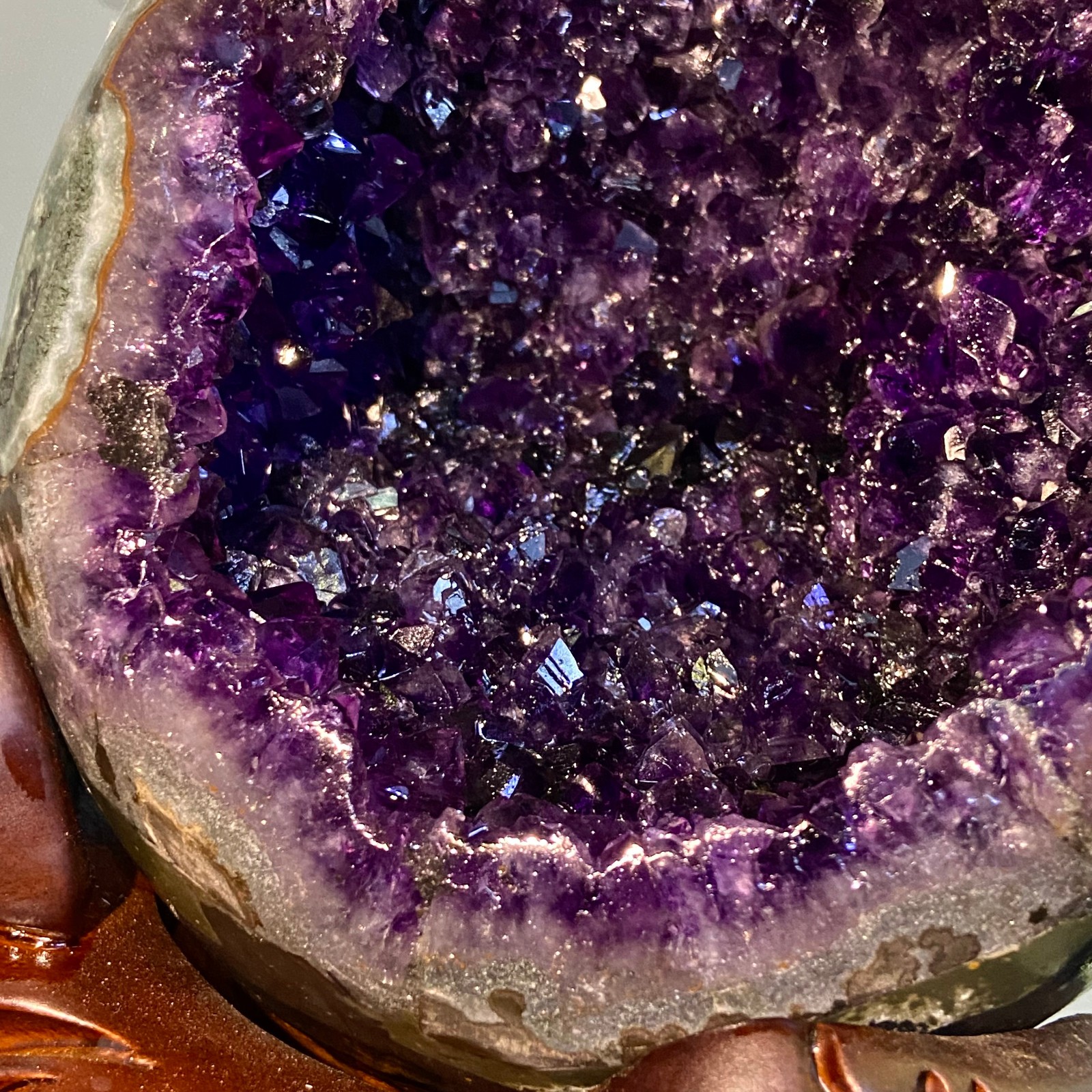 8.26LB Natural amethyst Dinosaur egg Quartz Crystal specimen healing