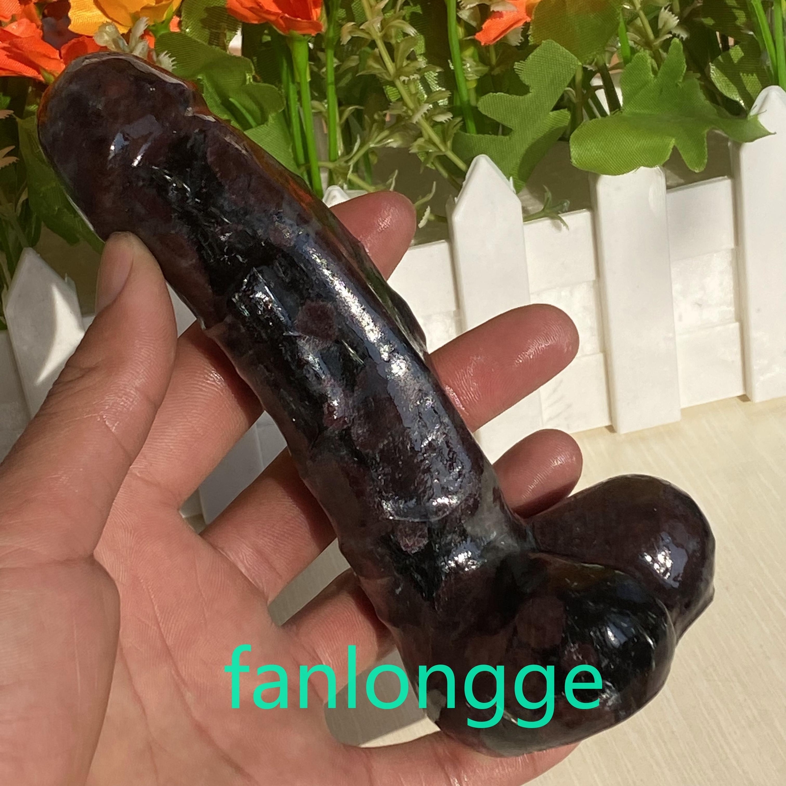 6in Wholesale Natural Garnet male penis Quartz Crystal Carved Figurines 1pc