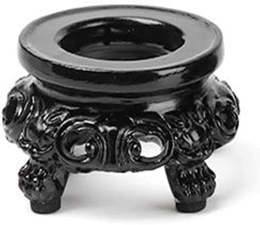 Junfamilee Black Wooden Display Stand for Crystal Sphere Quartz Ball