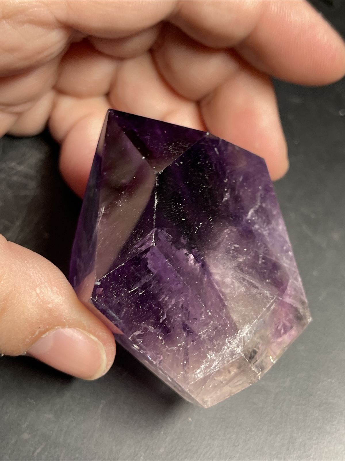 Phantom Smoky Amethyst Crystal Generator Tower 2.2in x 2in x 1.2in 105g