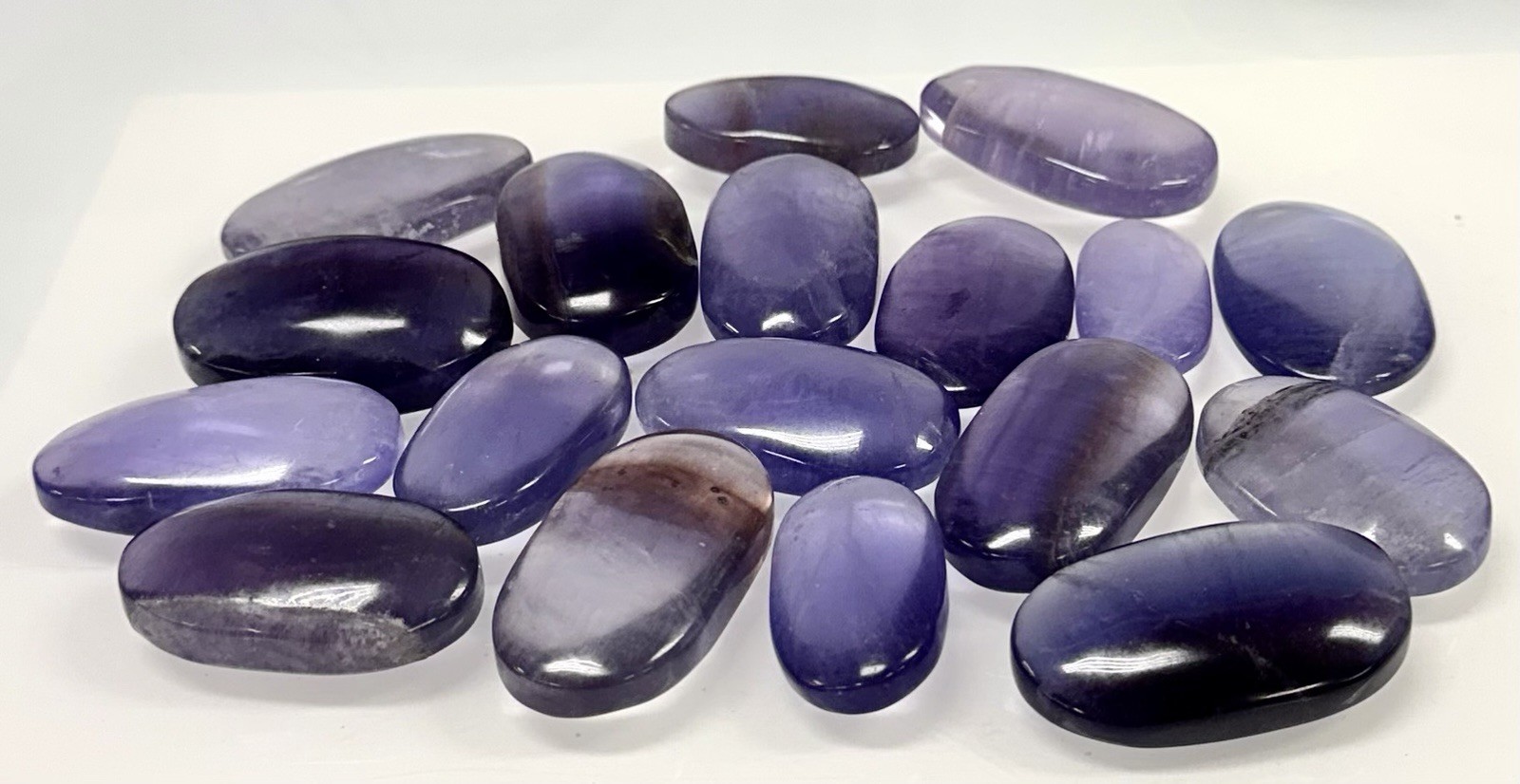 Wholesale Lot 2 Lbs Natural Purple Fluorite Palm Stone Crystal Healing