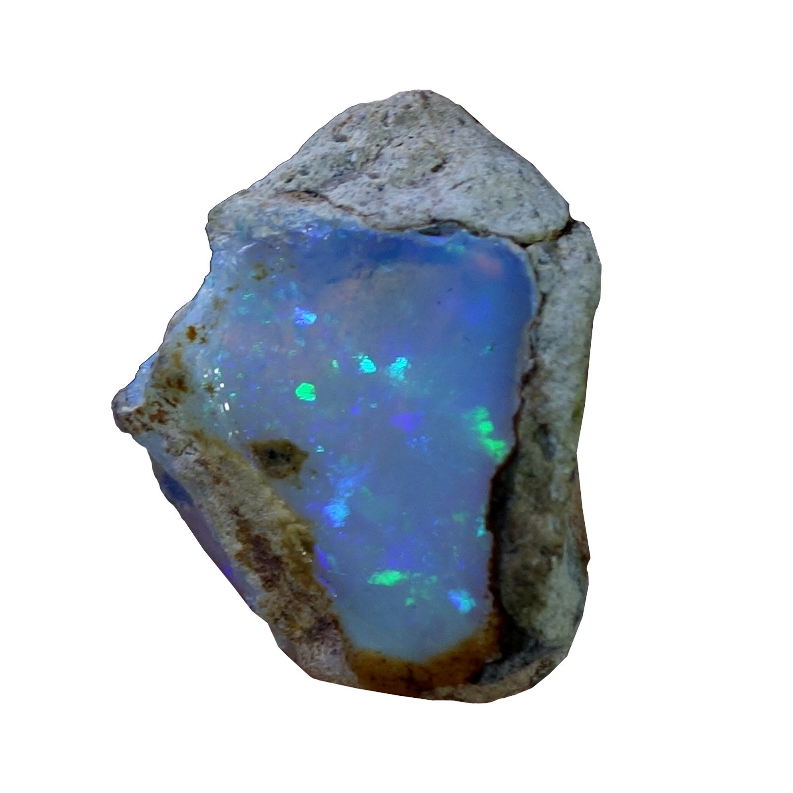 AA+ Ethiopian Dry Opal Rough Entreated Welo Opal Multi Fire Color Flash 10.40Cts