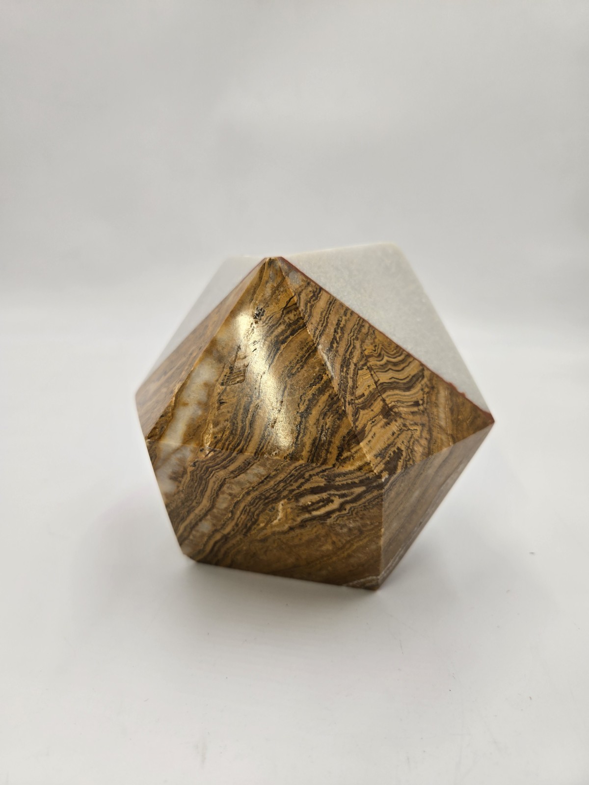 Quartz Marble Geometric Paperweight Decorative Tonal Natural