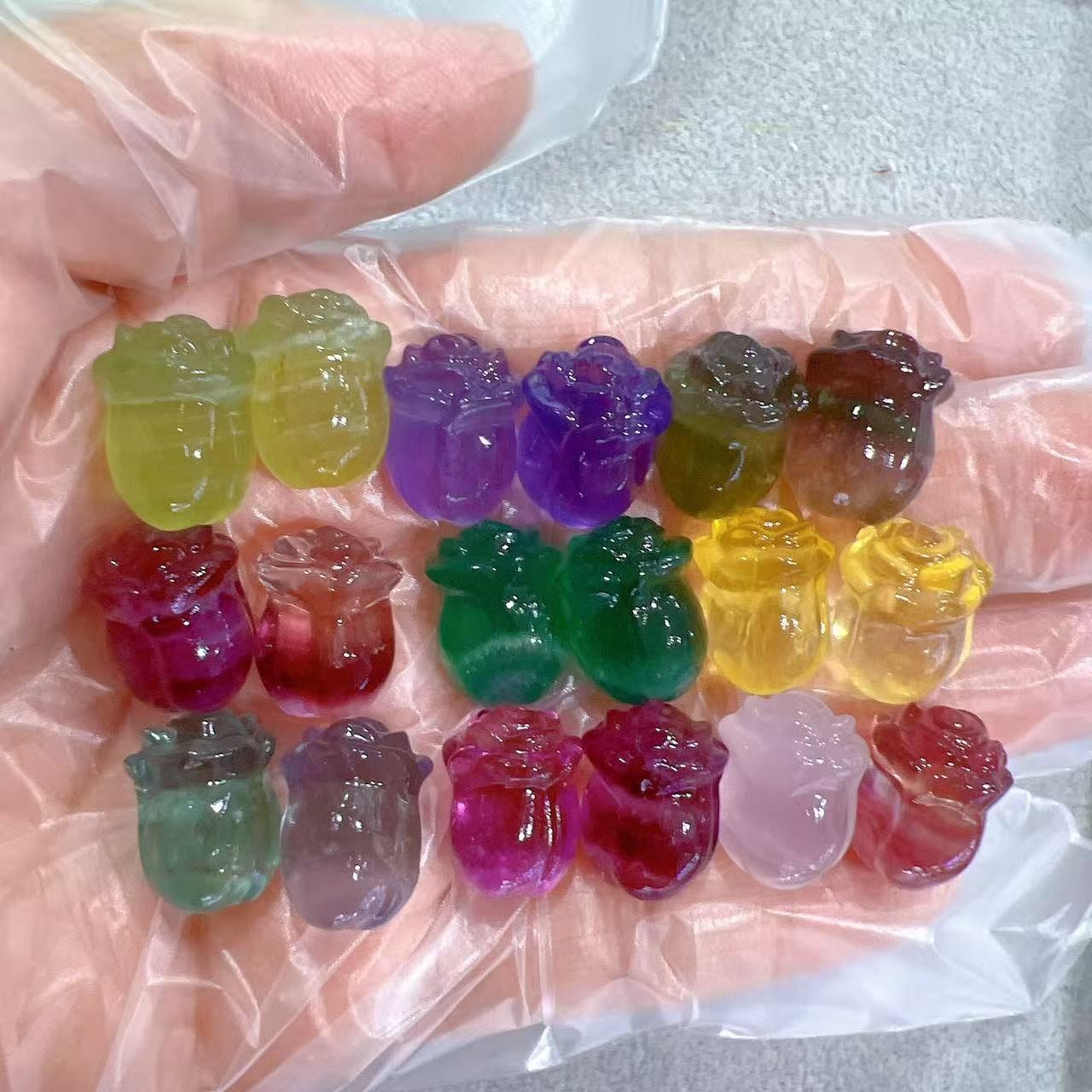 10pcs natural Fluorite Quartz Crystal Flower random Reiki Healing