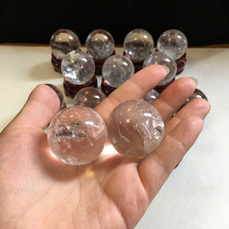40mm Natural Clear Quartz Crystal Sphere Stone Chakra Healing Energy Ball + Base
