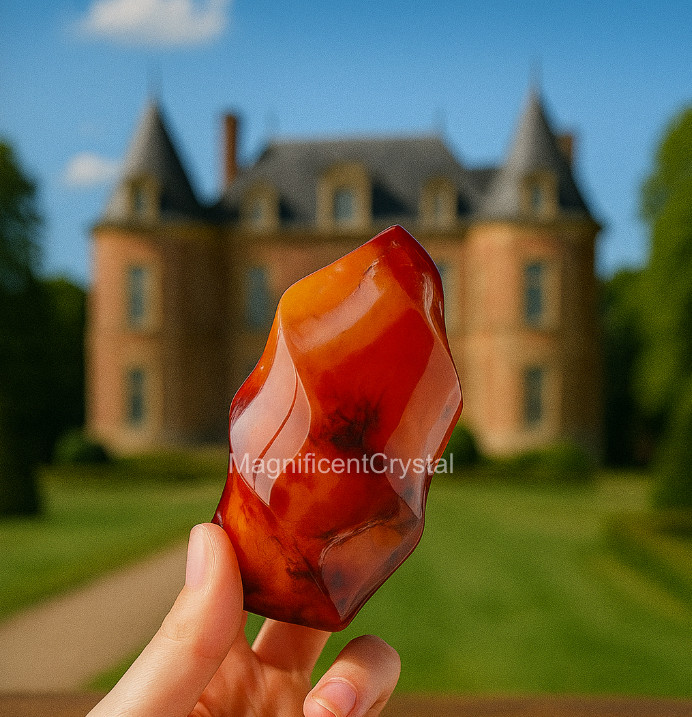 Natural Carnelian Flame Stone of Manifestation Healing Home Decor Energy Gifts