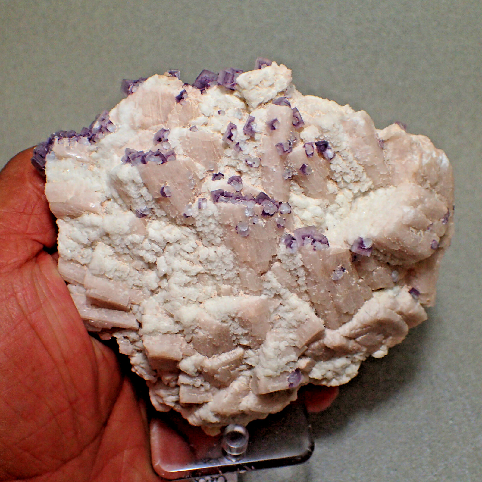 Fluorite on Microcline, Dreamtime Claim, Lake George, Colorado