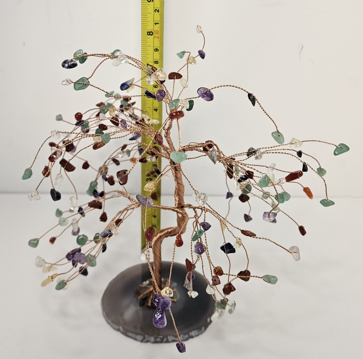 Beautiful Multi Stone Copper Wire Tree of LIFE approx. 8 in Tall Tree