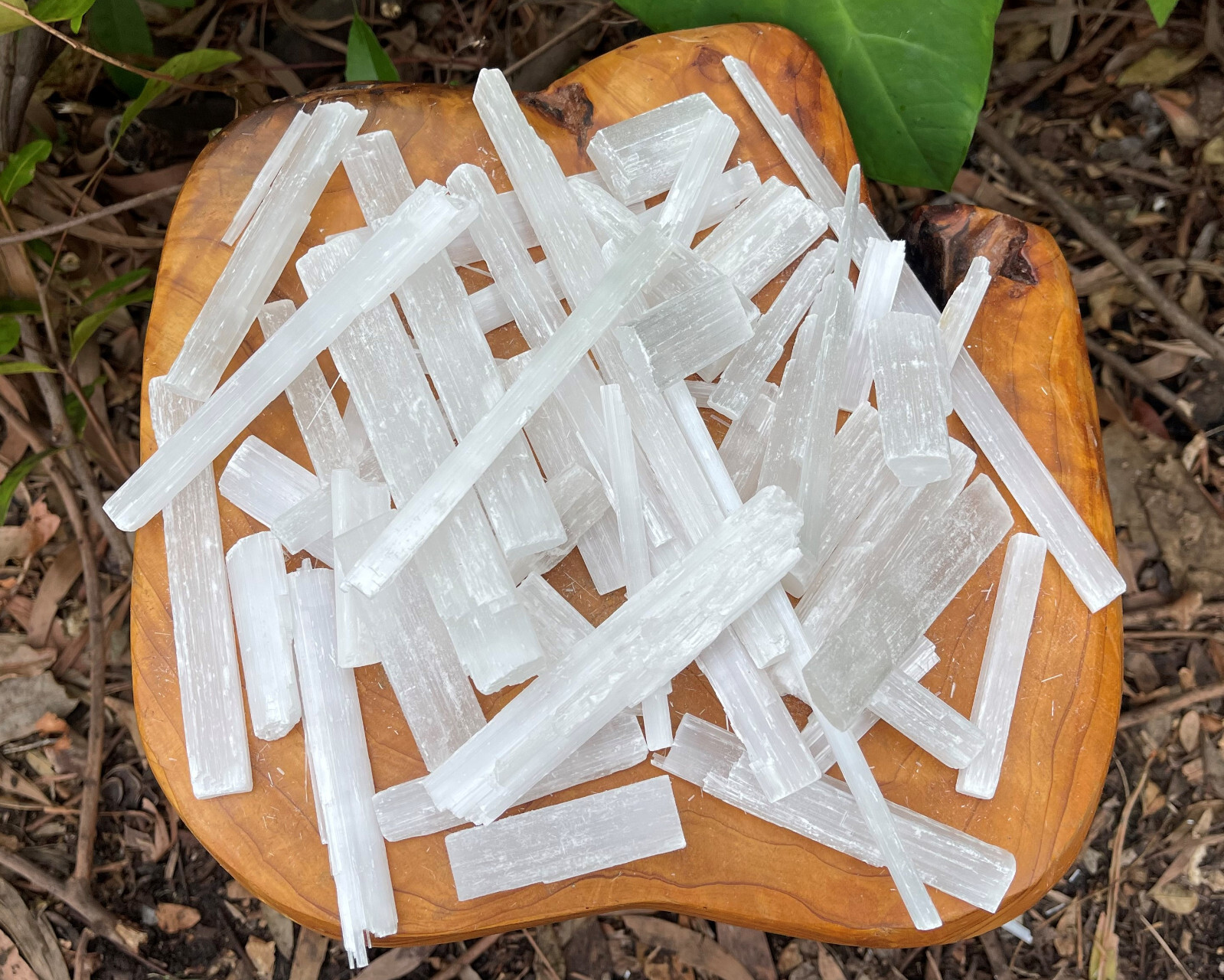 BULK 5 lb Wholesale Lot Selenite Logs Crystal Sticks Wand Blades CLEARANCE