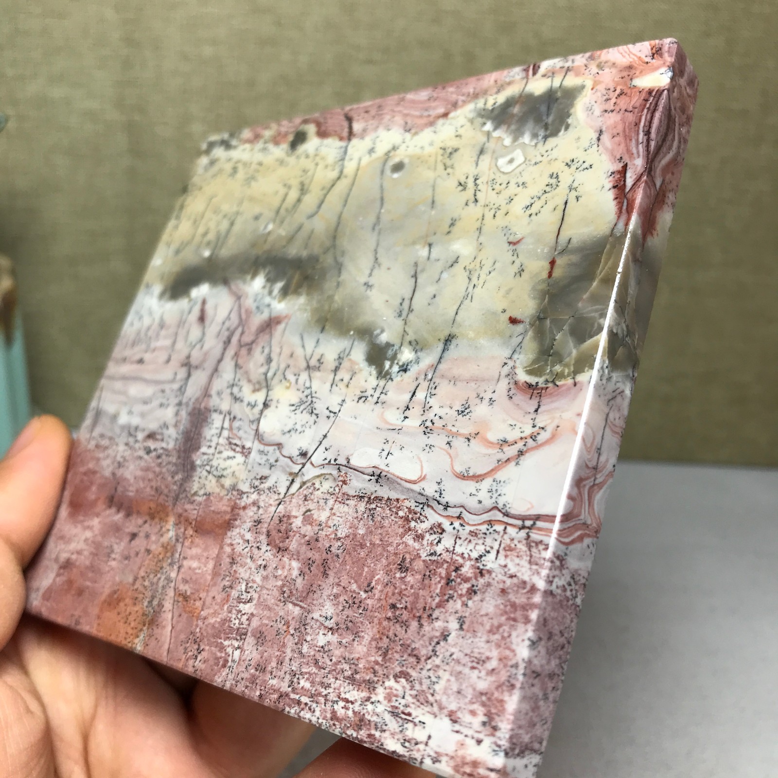 Natural Chinese painting stone crystal ornaments for home decoration 257g A5305