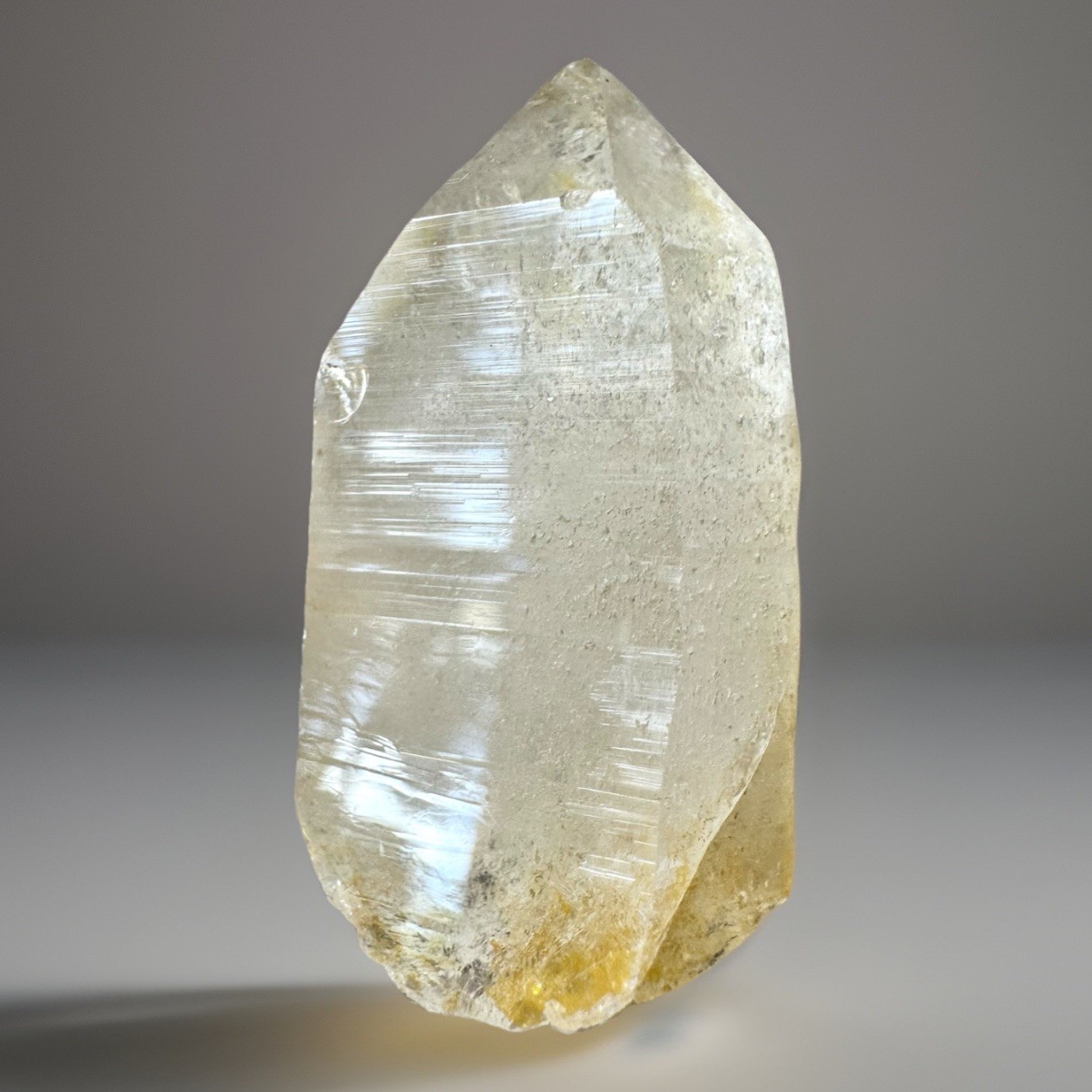 “Golden Archive Tablet” Ganesh Himalayan Flat Top Curved Lemurian Quartz Crystal