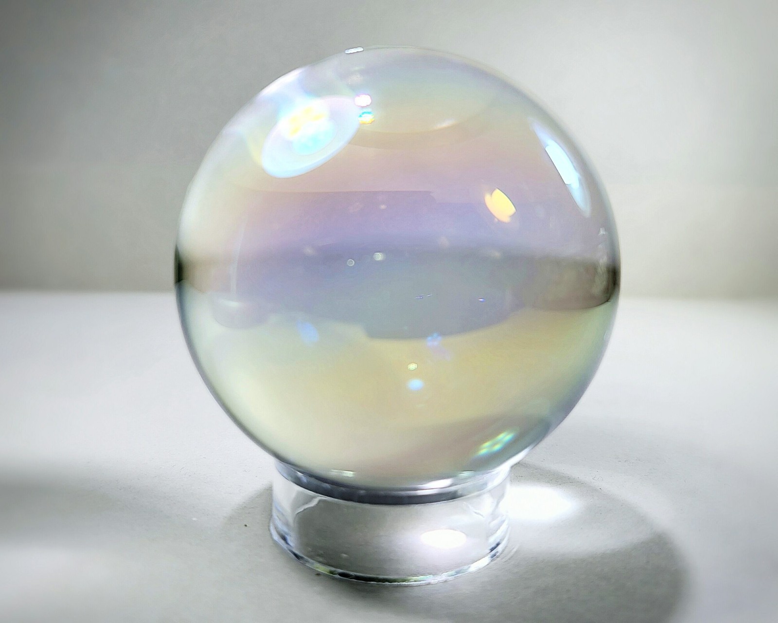 110mm Extra Large Aurora Crystal Ball, Rainbow Glass Ball, 4.3 Inch
