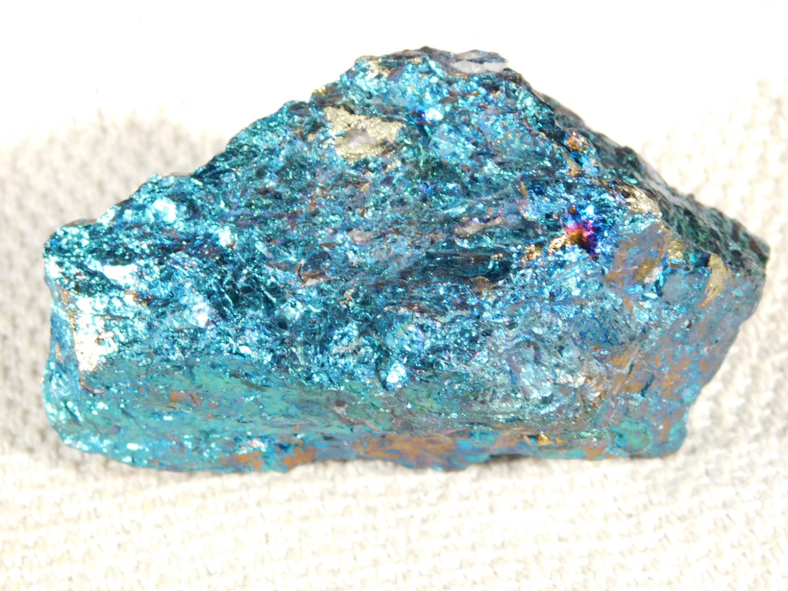 LARGER Bright IRIDESCENT Peacock Copper Chalcopyrite or Peacock Ore Mexico 347gr