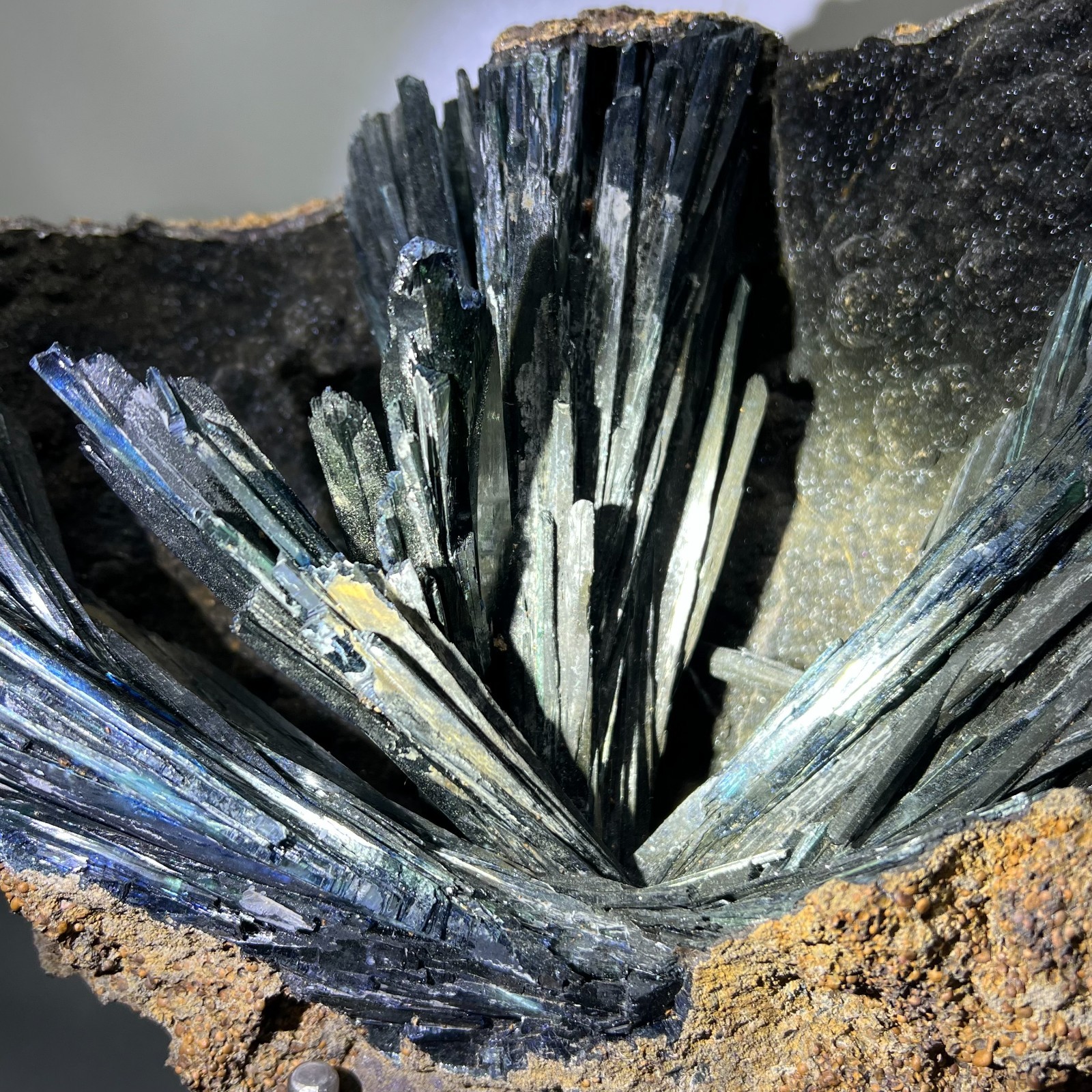 12.78lb Natural Vivianite Rough Quartz Crystal Blue Iron Ore Cluster Specimen