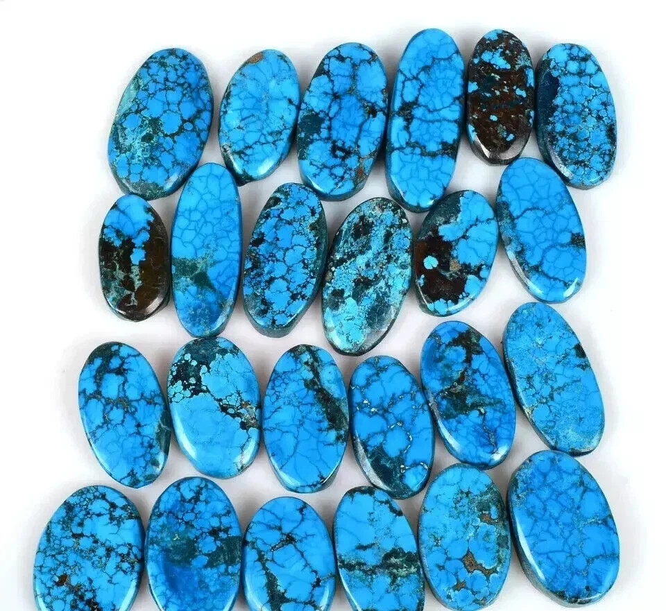 500 CT Natural Spiderweb Turquoise Oval Blue Untreated Arizona Gemstone Lot