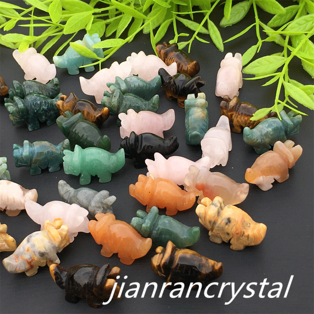 5pc Mix Natural quartz crystal skull dinosaur quartz carved dragon Skull Healing