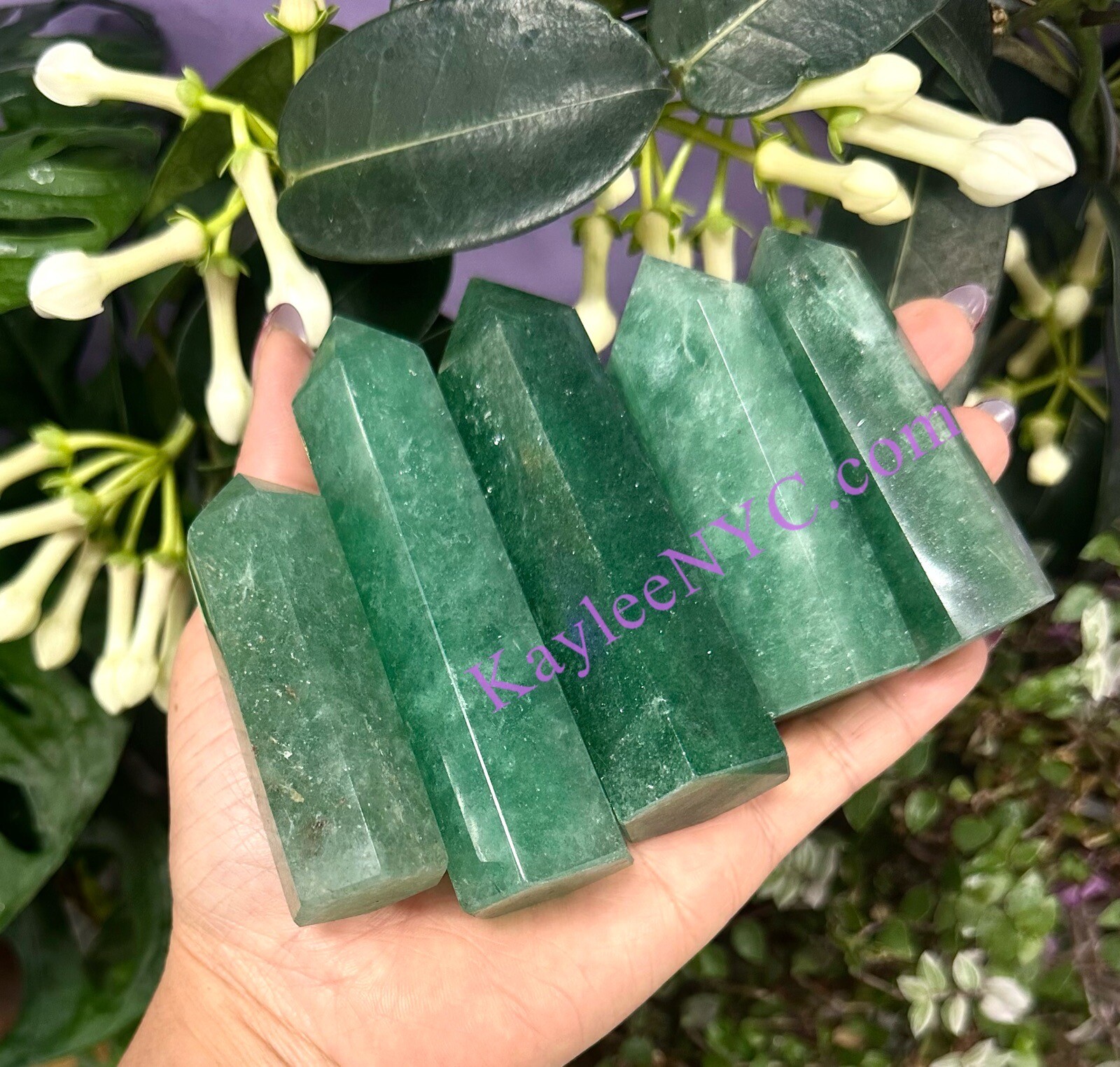 Wholesale Lot 1 Lb Natural Green Strawberry Obelisk Tower Point Crystal Energy