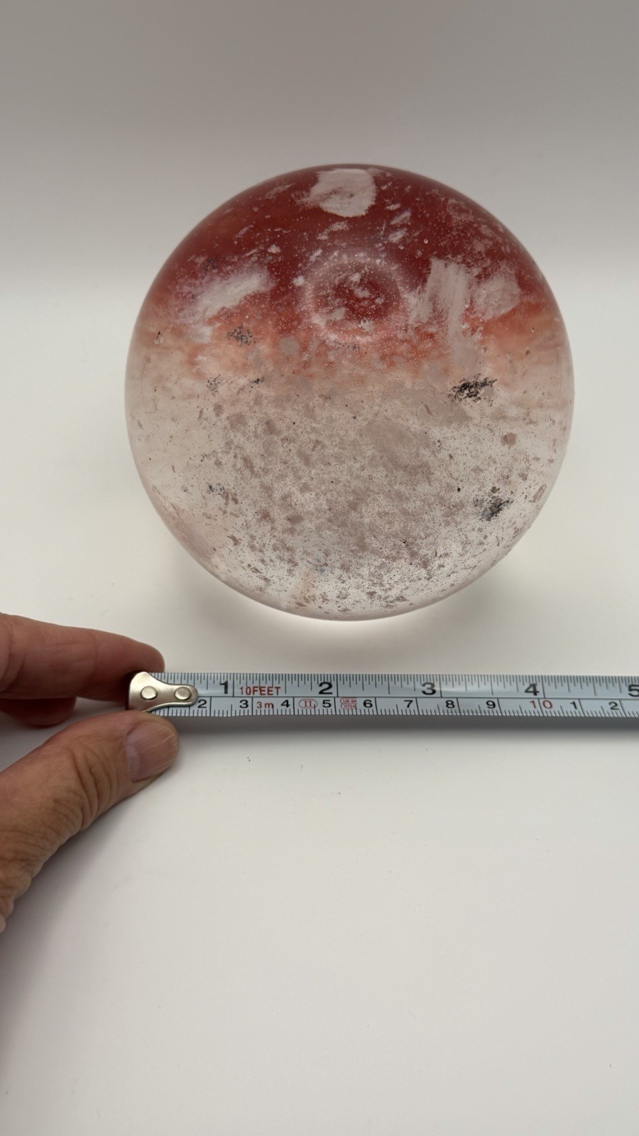 1.56kg High Temperature Melting Red Clear Crystal Ball