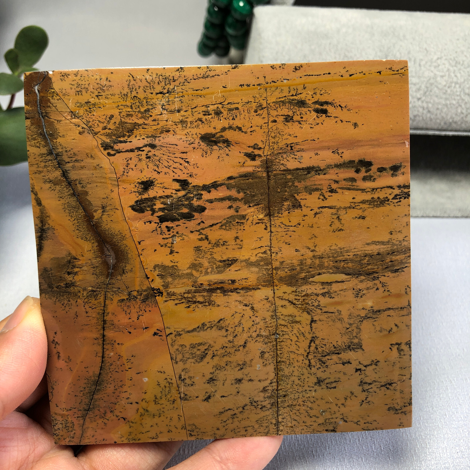 Natural Chinese painting stone crystal ornaments for home decoration 205g A6572