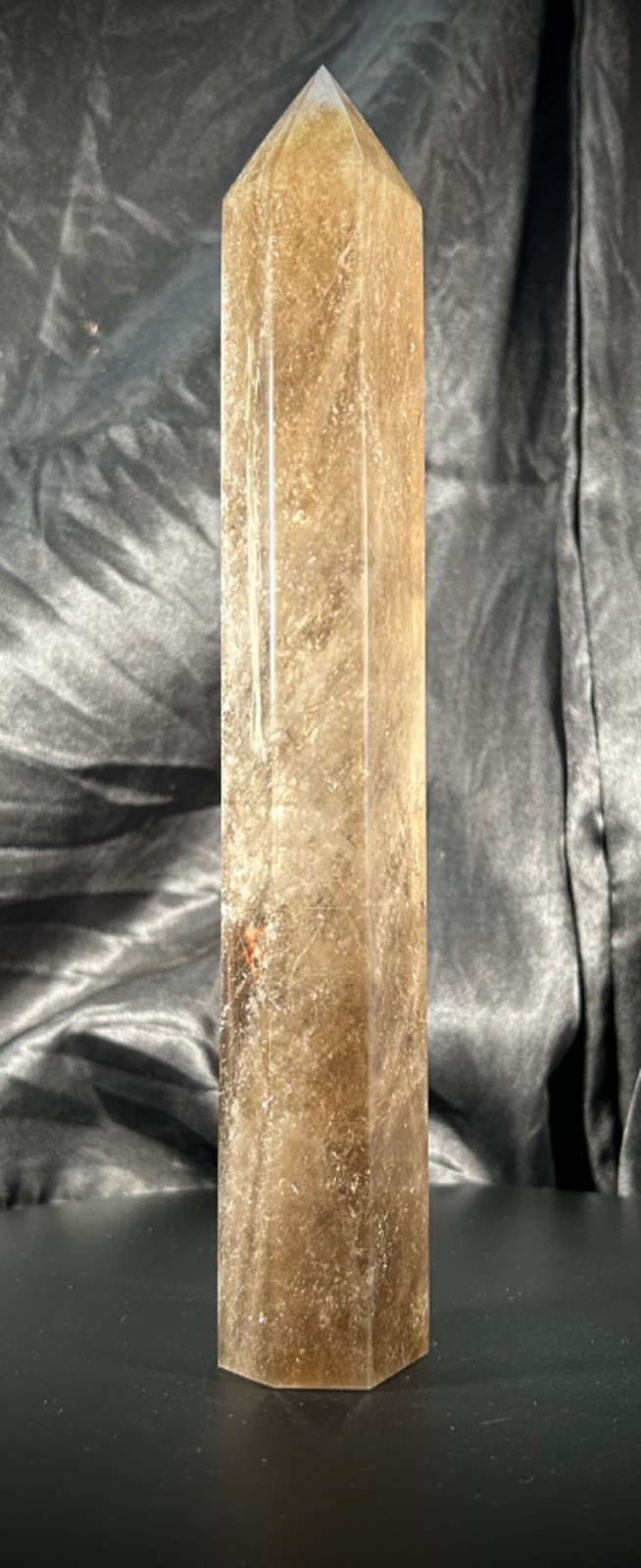 9.2″ Gold Rutile Smoky Quartz Tower 1lb 1.1oz (485 grams)