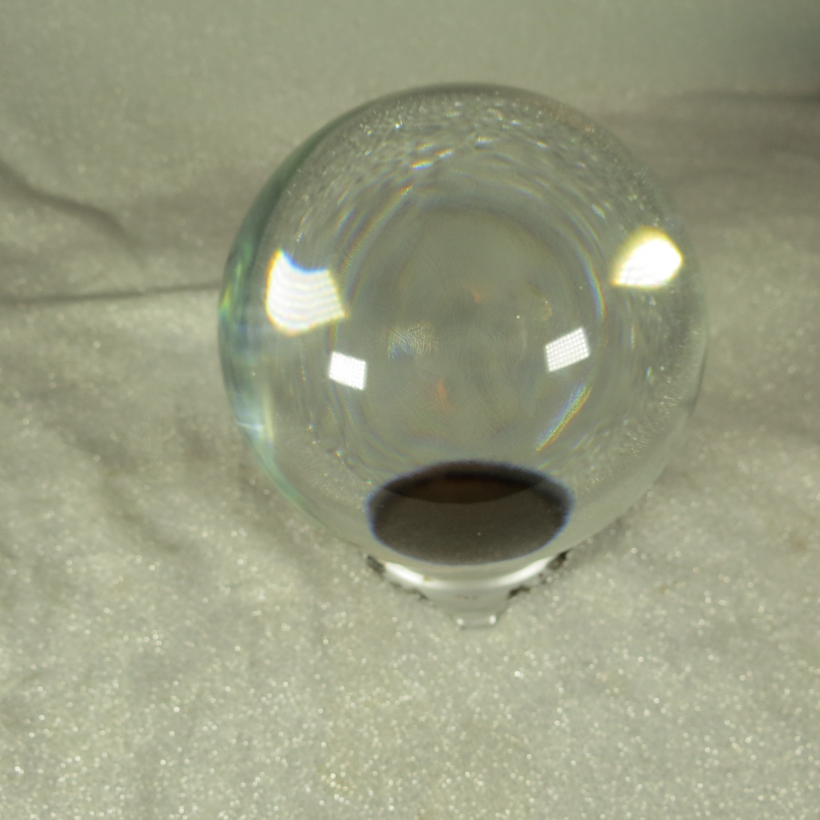Clear Crystal Spherical Ball on Silver Stand 5″ Dia Ball, 5″ High