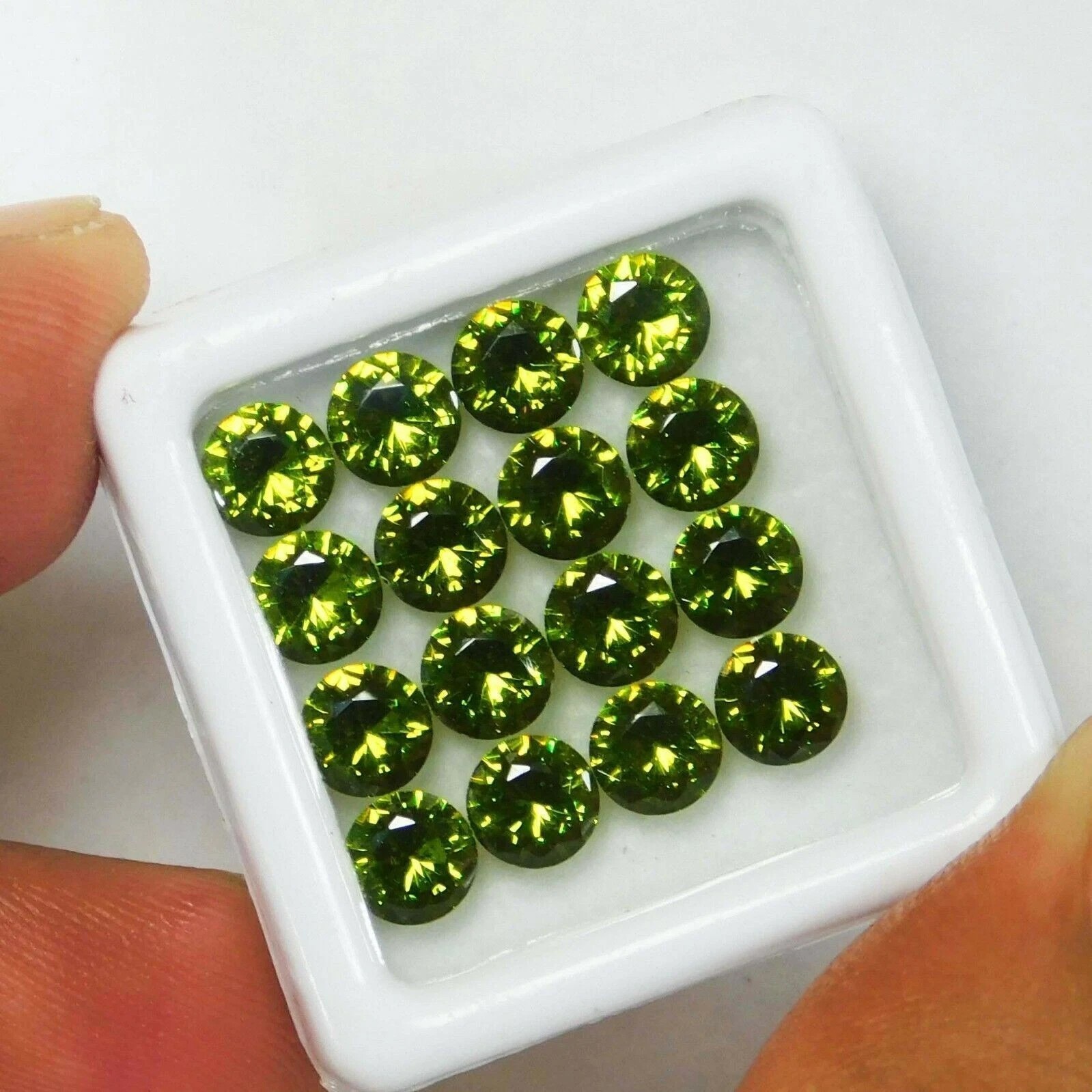 14 Pcs Green SAPPHIRE 12 To 14 Ct Natural CERTIFIED Loose Gemstone Round Shape