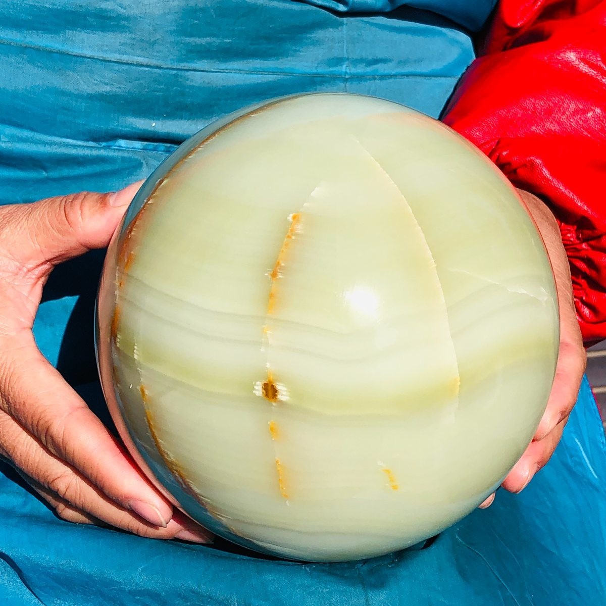 10.58LB Natural Afghan Jade Chakra Quartz Sphere healing ball Specimen 3295