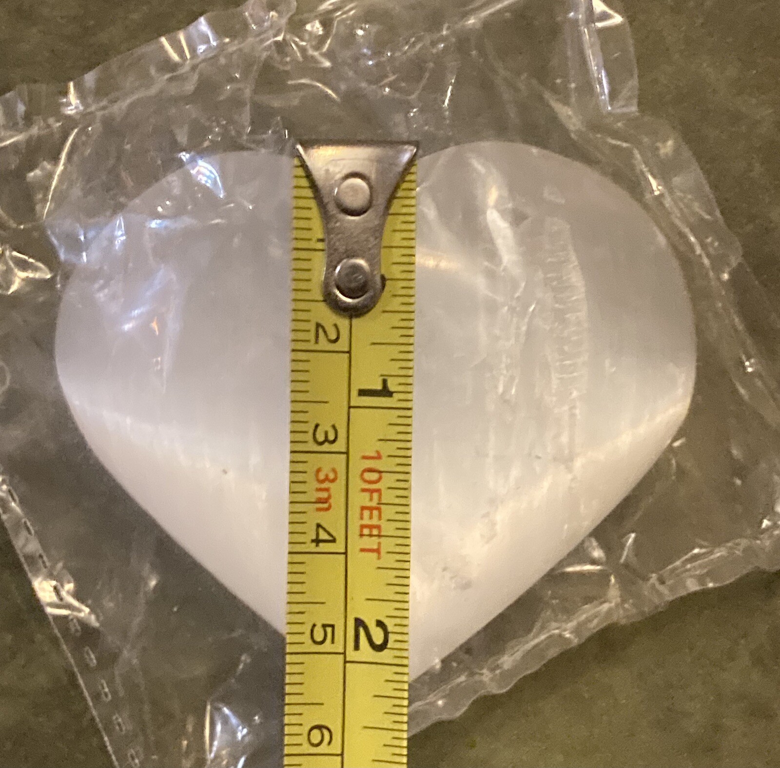 LARGE SELENITE HEART!! Carved And Polished With Natural Fractures Beautiful!