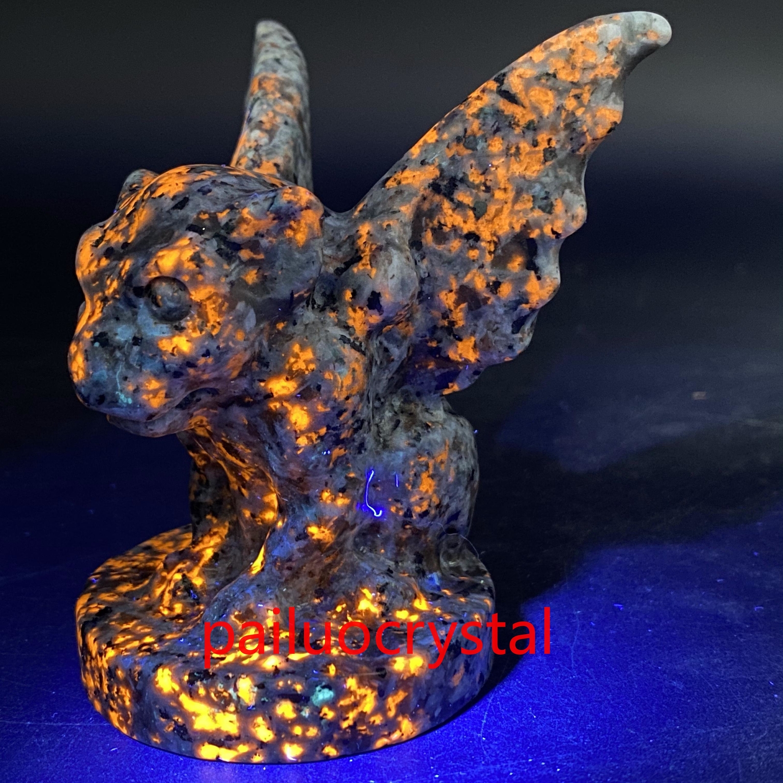 200g+ 1pc Natural Yooperite Flame’s Stone Gargoyle Quartz Crystal Skull Reiki 3″