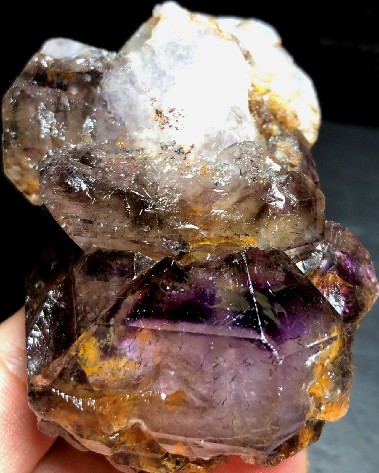200g 1PC Diamond Grade ! Super Seven Skeletal Amethyst Quartz Crystal k898