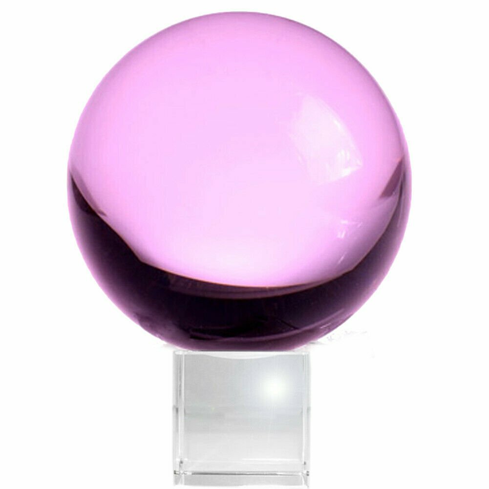 3.1 in (80mm) Crystal Ball Meditation Lensball Sphere with Free Crystal Stand