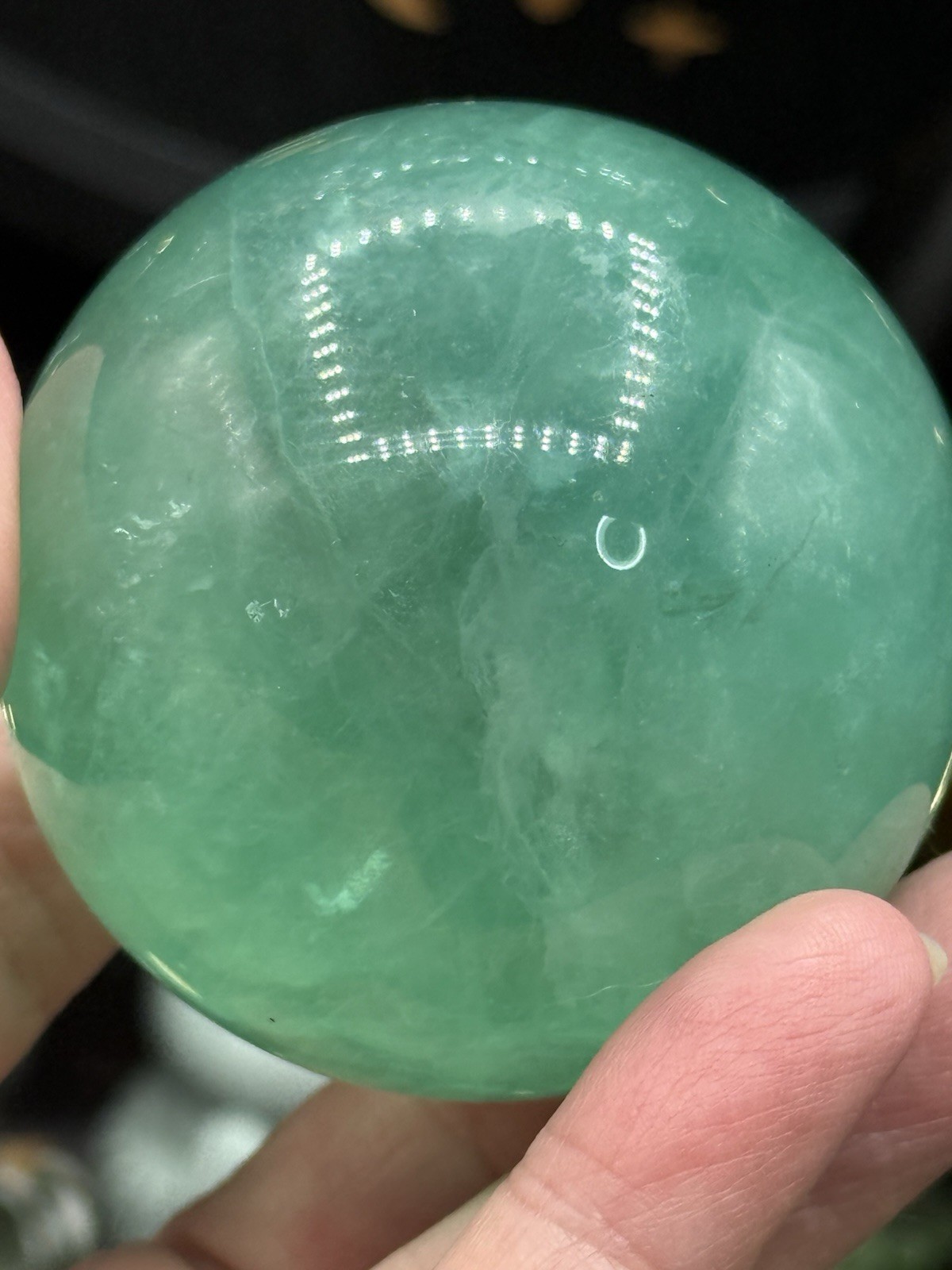 Natural Green Fluorite Sphere 56.5mm 300g uv Free ship