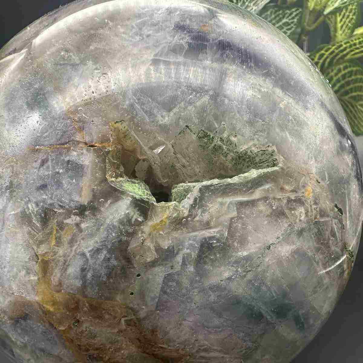 4730g Natural Fluorite Quartz Sphere Crystal Energy Ball Reiki Healing Gem