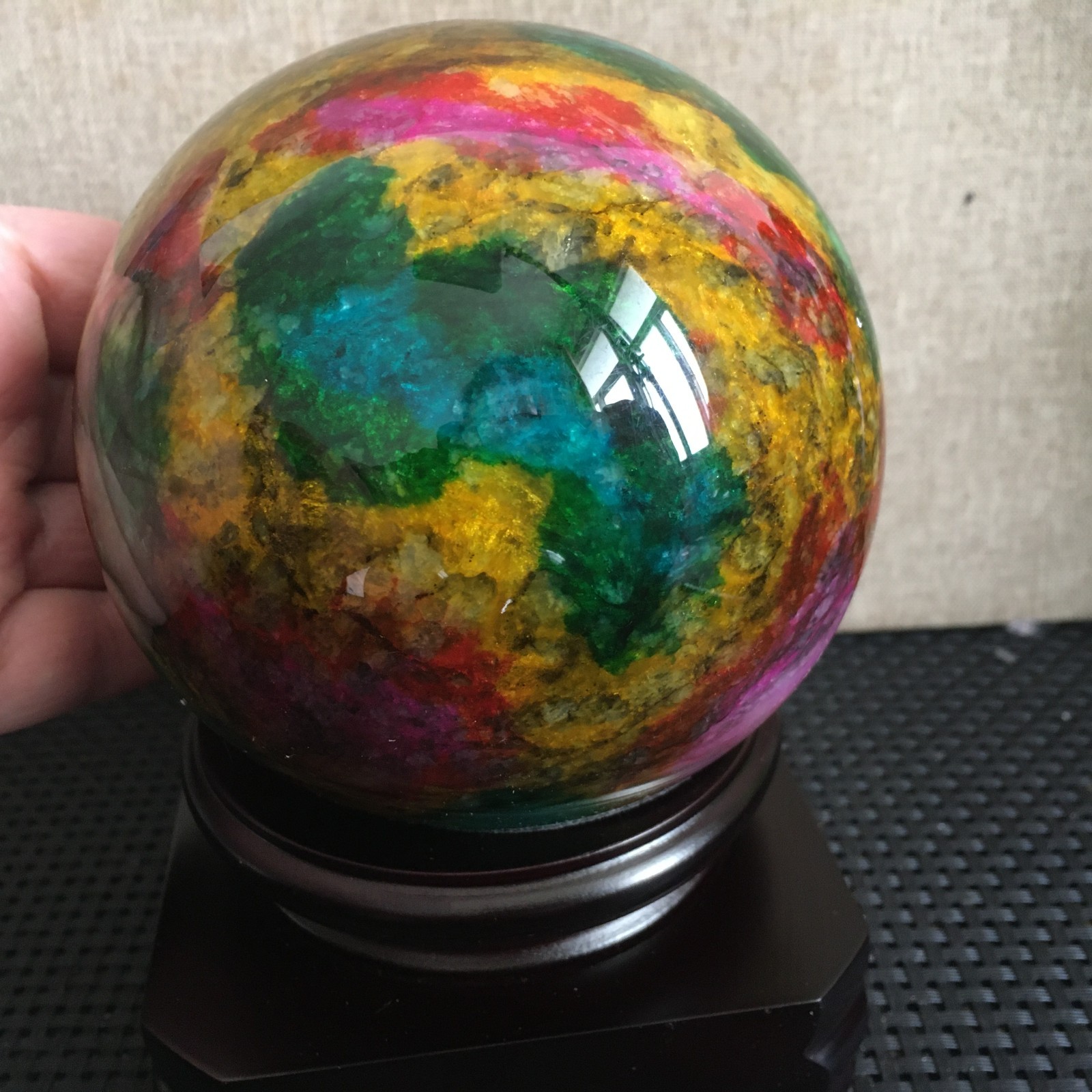 1468g “Seven Colors Jade” crystal sphere specimen -Taiwan China