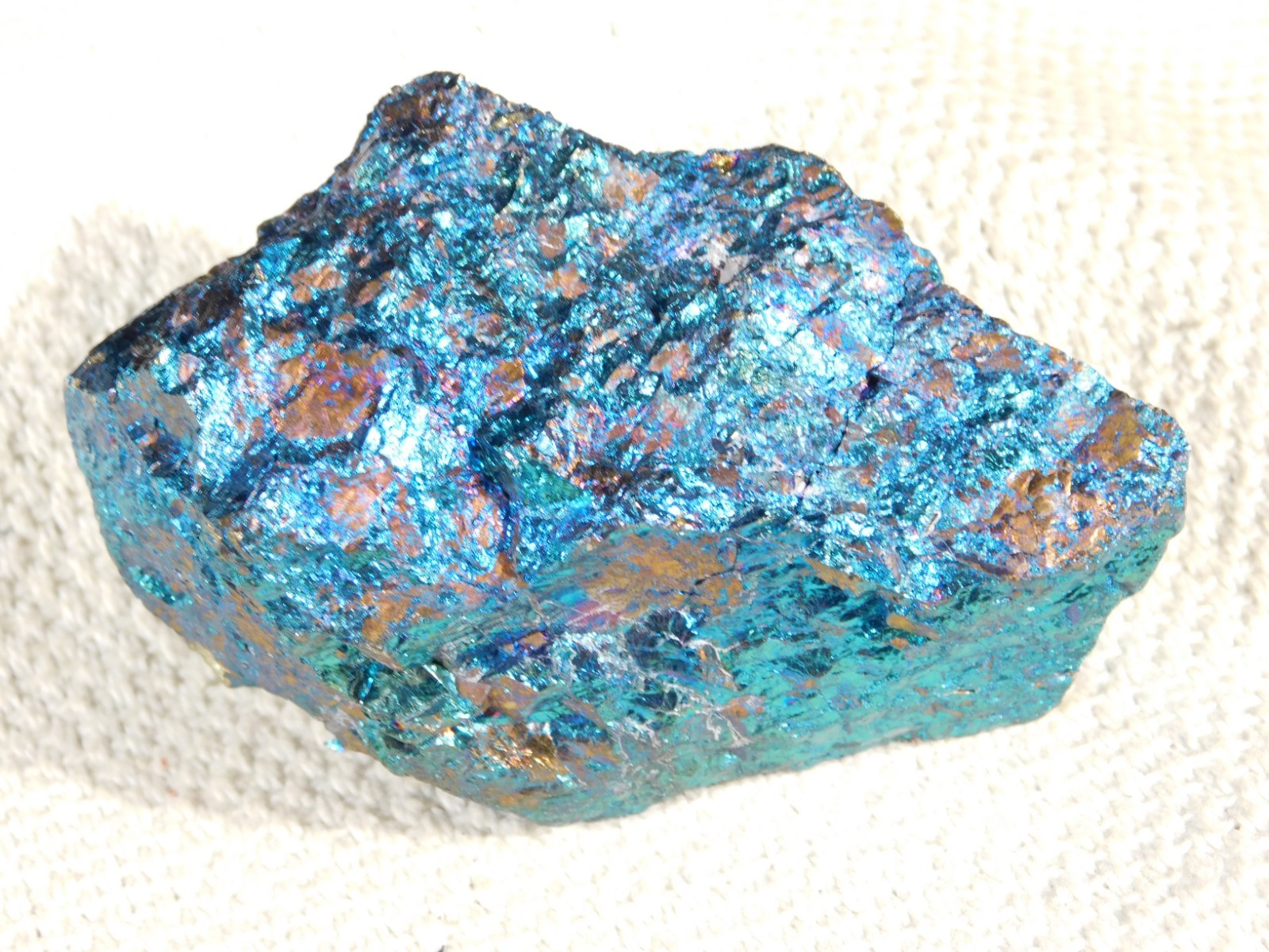 LARGER Bright IRIDESCENT Peacock Copper Chalcopyrite or Peacock Ore Mexico 347gr