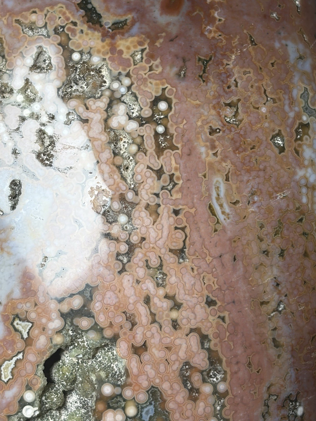 Stunning Ocean Jasper Free Form Colorful Pink Orbs Druzy 2.9lbs