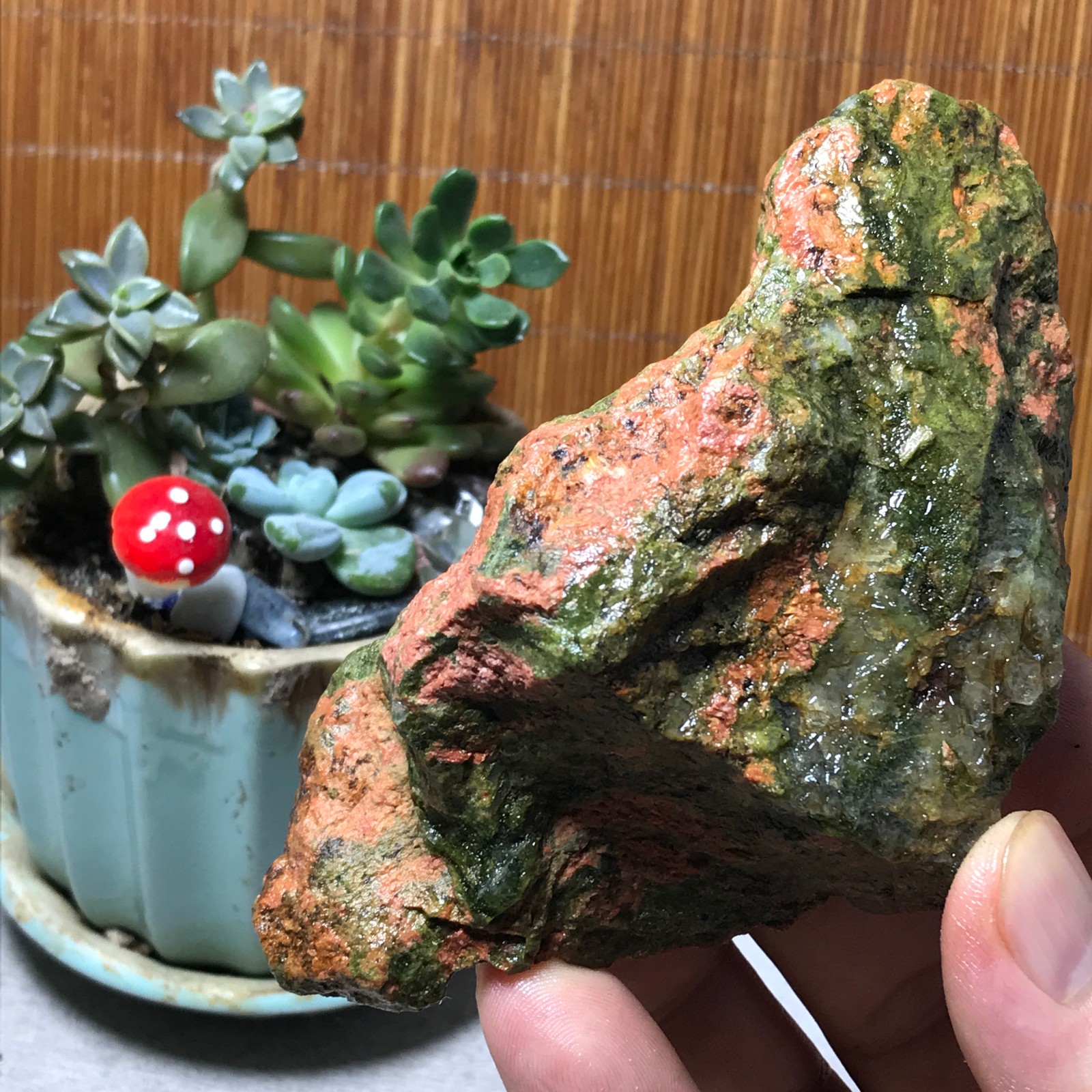 228g Natural Unakite Crystal gemstone Rough Mineral Specimen healing A6354