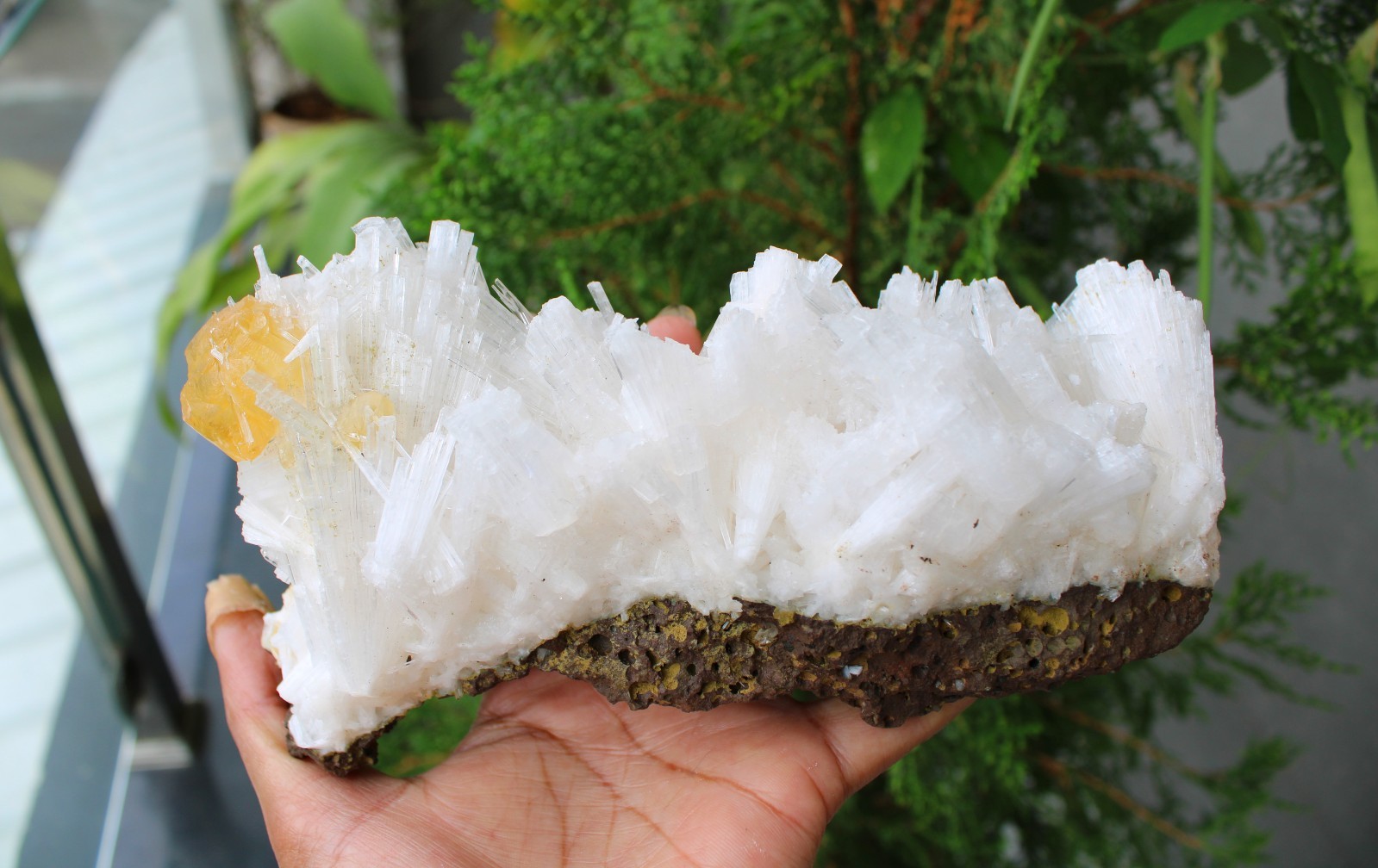 Calcite Crystals w/ Scolecite Format On Matrix Natural Mineral Specimen