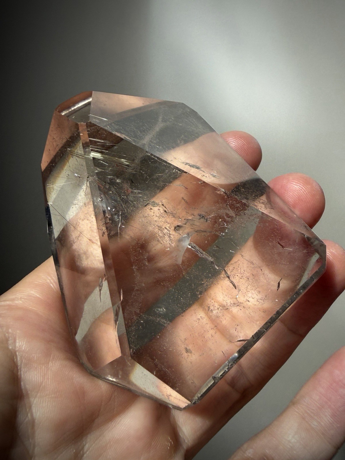 Gold Rutilated Quartz Crystal Optical Quartz Rutile Inclusion Quartz Polished