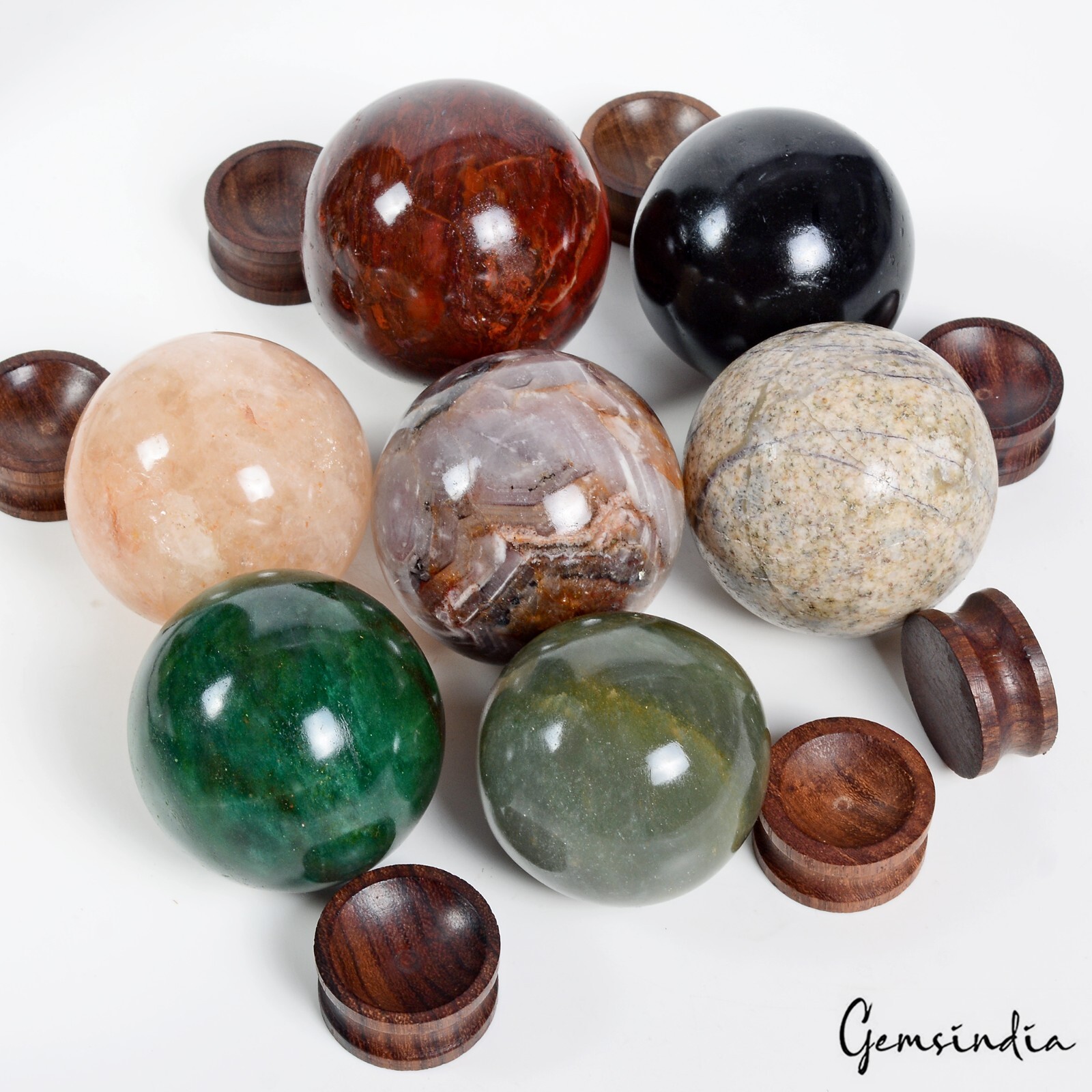1.13 Kilo Natural Untreated Multi Gems Healing Crystal Mineral Sphere With Stand