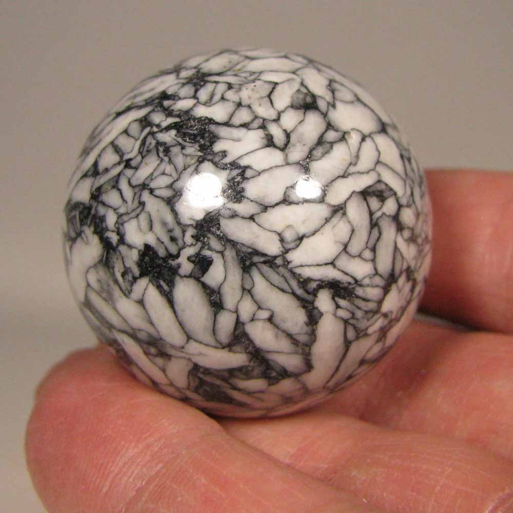 38mm PINOLITE Pinolith Polished Stone Sphere Ball w/ Stand – Austria