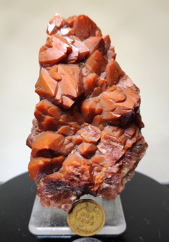 Large SATURATED Red Hematoid/Ferruginous Quartz Crystal Cluster: 242g Morocco