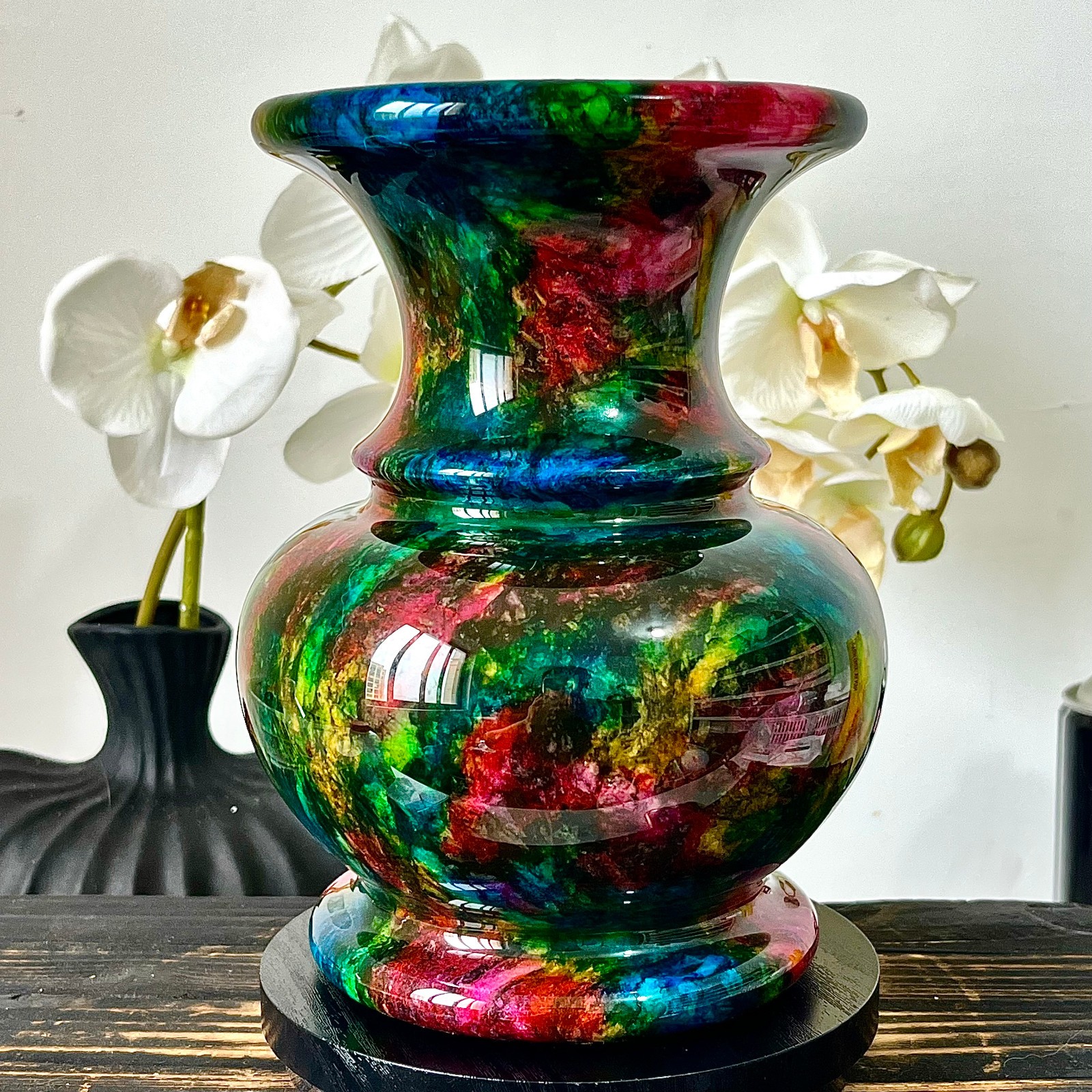 6.82LB Natural “Seven Colors Jade” vase specimen -Taiwan China