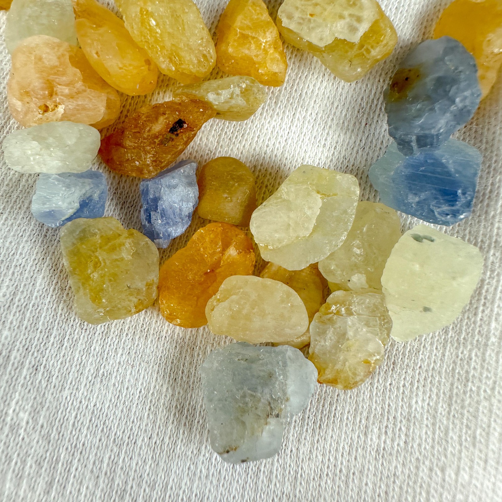 Natural Raw Blue & Yellow Sapphire Crystal / September Birthstone Communication
