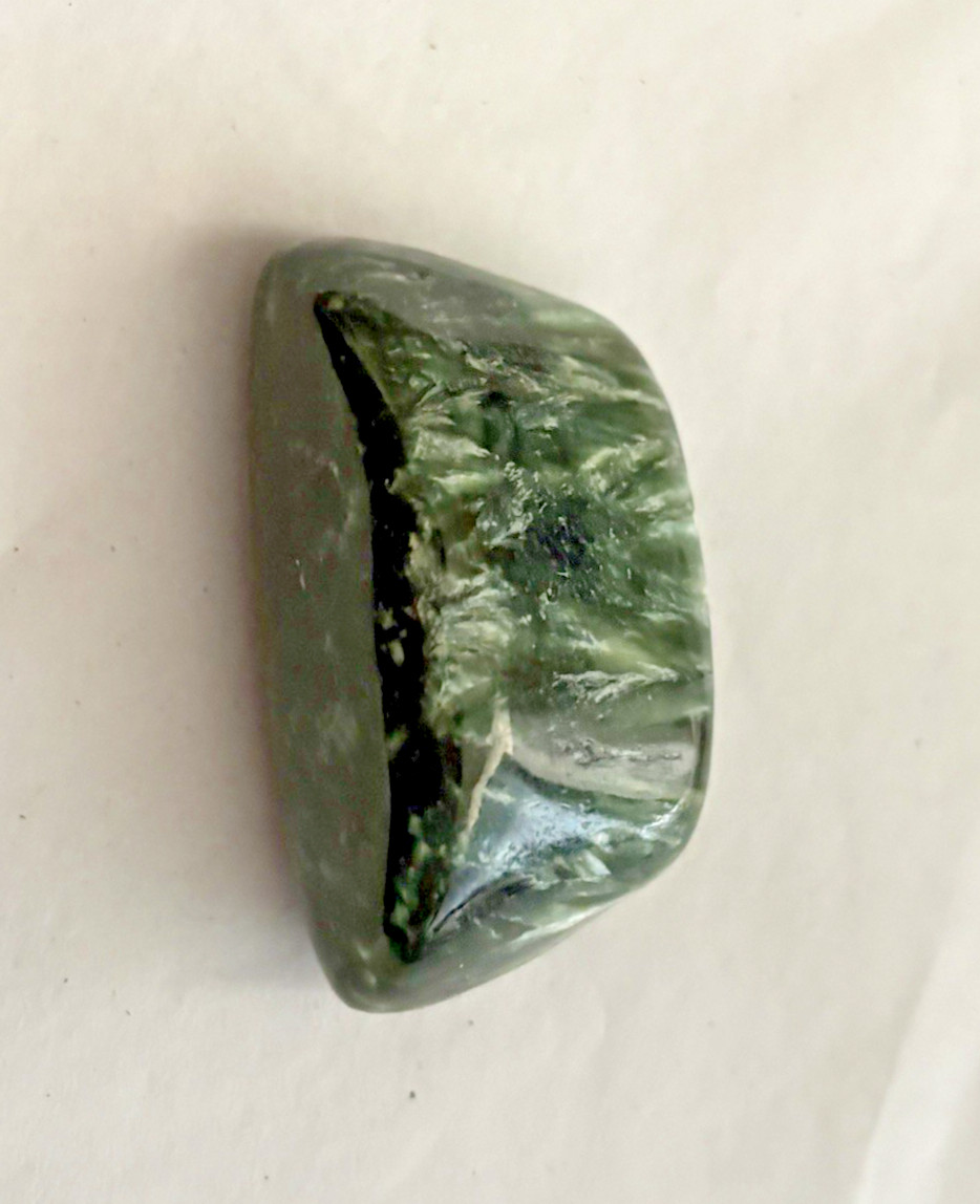 Seraphinite Polished Stone from Siberia 24 grams A Grade Material